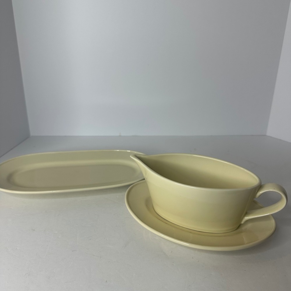 Vintage Crate & Barrel B. Eigen Gravy Boat Underplate and Serving Platter Set